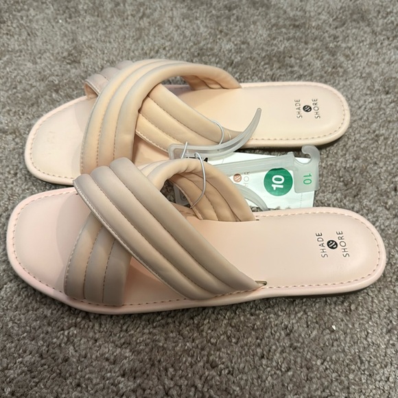 Shade & Shore Maxie Crossband Slide Sandals Size 10 Color Blush - Picture 3 of 7